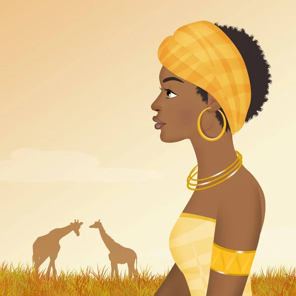Afrikanisches Mädchen Der Giungle — Stockfoto