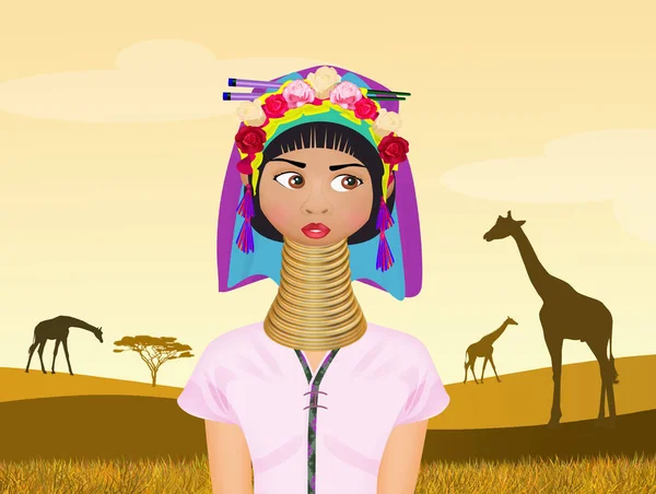 funny illustration of illustration of woman giraffe