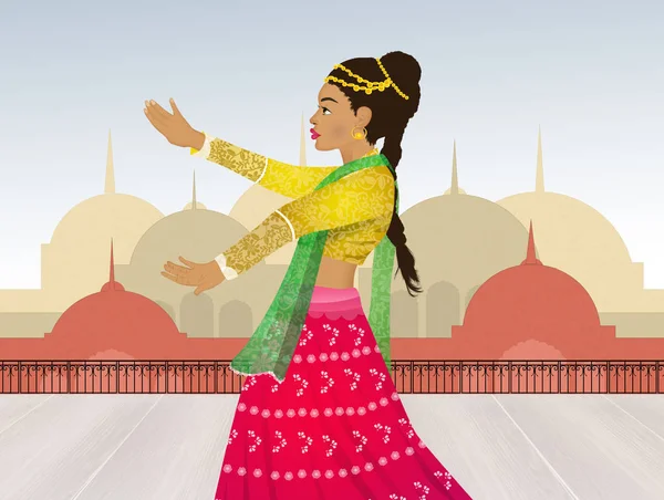 Chica Bailando Indio Bollywood — Foto de Stock