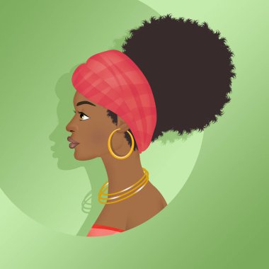 Afrikalı bir kadının portresi illüstrasyon