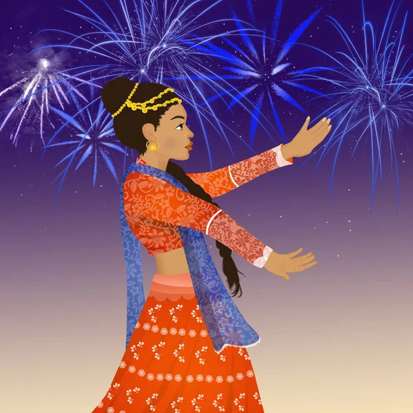 Ilustración Danza Del Festival Bollywood — Foto de Stock