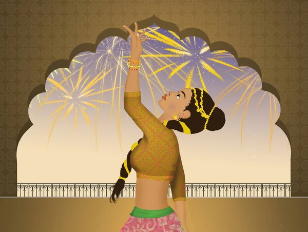 Ilustração Indiana Bollywood Dança — Fotografia de Stock