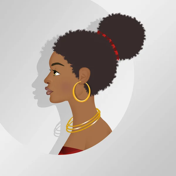 Ilustración Retrato Una Mujer Afro — Foto de Stock
