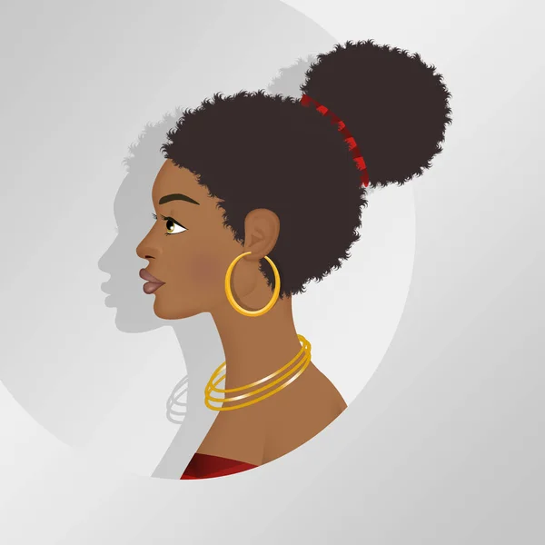 illustration of portrait of a Afro woman