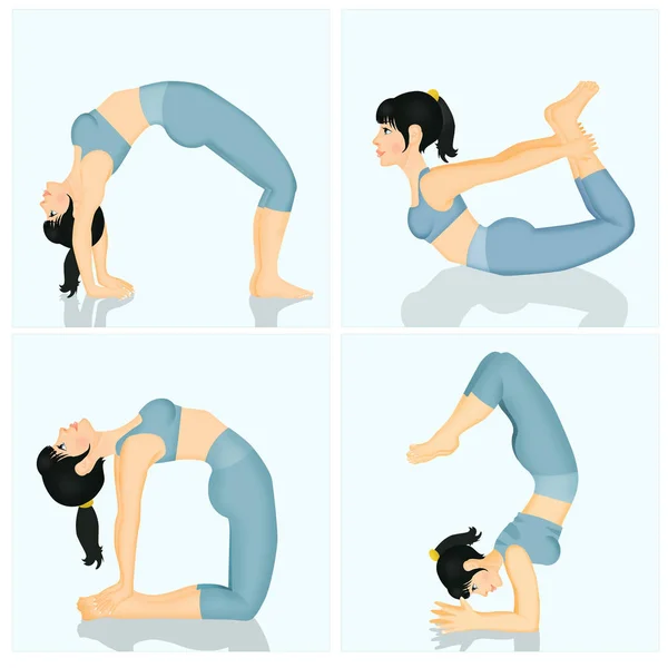 Illustratie Van Meisje Yoga Poses — Stockfoto