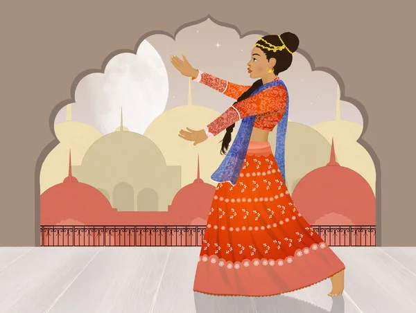 Ilustração Indiana Bollywood Dança — Fotografia de Stock