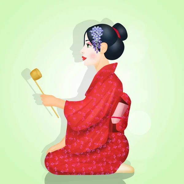 传统的日本女人仪式 — 图库照片