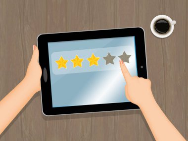 tablette değerlendirme illüstrasyon