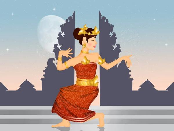 illustration of Oriental Indonesian dances