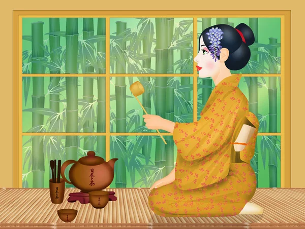 Иллюстрация Чайной Церемонии — стоковое фото