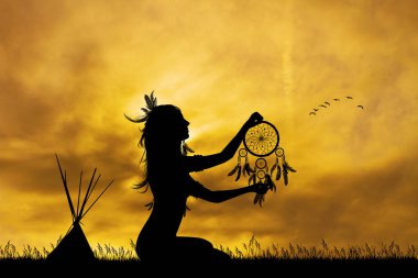 Hint kadın ile bu geleneksel Dreamcatcher