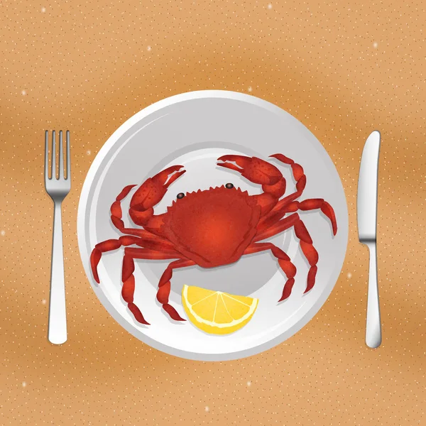 Illustration Crabe Dans Plaque — Photo