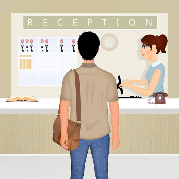 Man Hotellets Reception — Stockfoto