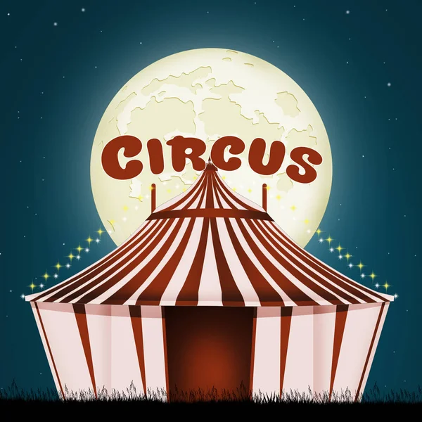 Αστεία Απεικόνιση Της Σκηνής Τσίρκου — Φωτογραφία Αρχείου