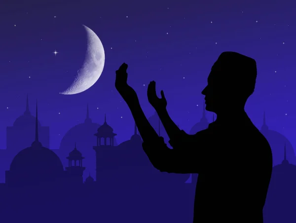 Ilustração Oração Homem Muçulmano — Fotografia de Stock