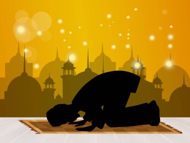 İslam Adam Dua illüstrasyon