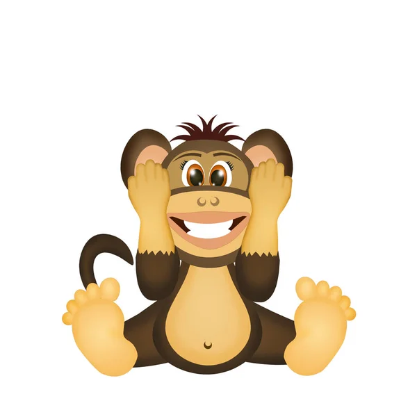 illustration of monkey do not hear