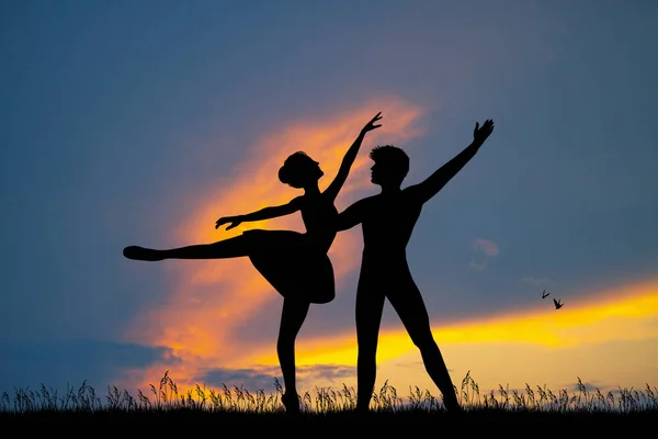 Illustratie Van Balletdansers Paar — Stockfoto
