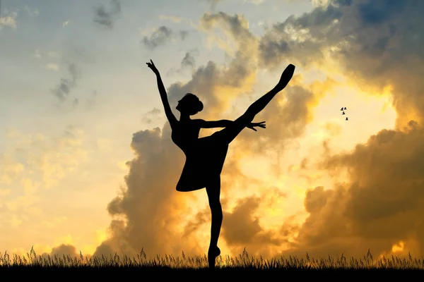 跳芭蕾舞的女孩的插图 — 图库照片