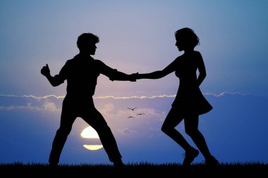 gün batımında çift dans boogie woogie