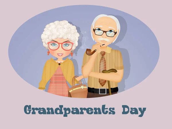 illustration of grandparents day postcard