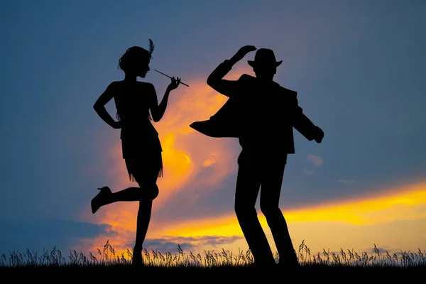 Couple Cabaret Sunset — Stock Photo, Image