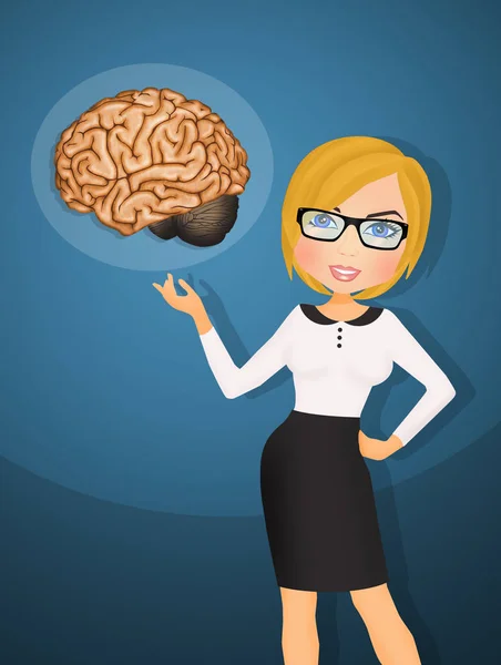 Illustration Girl Brain — Stock Photo, Image