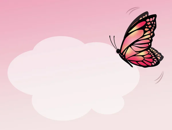 Ilustrace Růžový Motýl — Stock fotografie