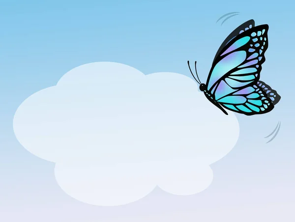 蓝色蝴蝶的插图 — 图库照片
