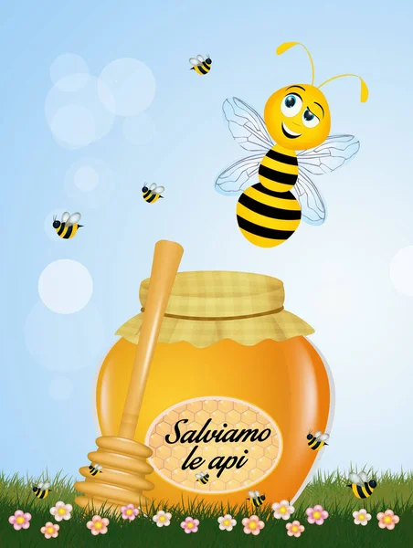 Annak Fontosságát Hogy Méhek Megmentésével — Stock Fotó