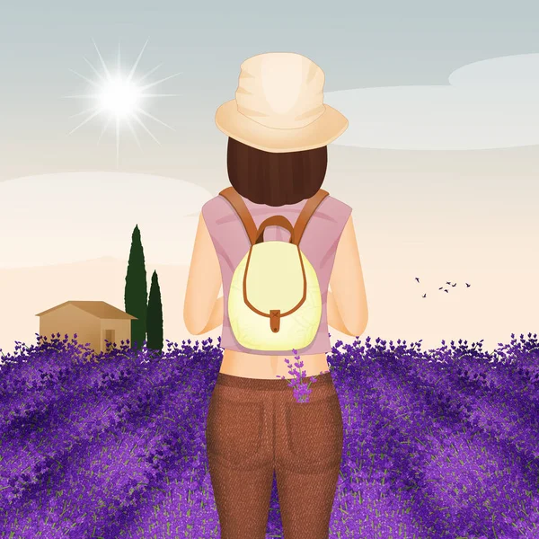 Turist Flicka Besöker Provence — Stockfoto
