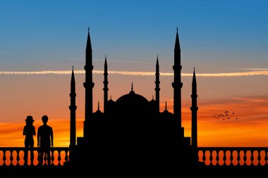 İstanbul 'un Mavi Camii silüeti