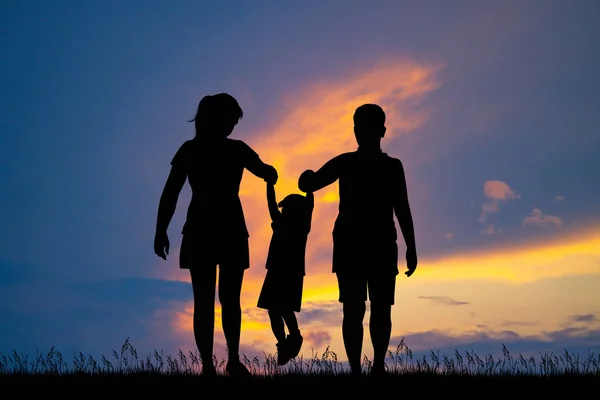 Family Game Child Sunset — Stock Photo, Image