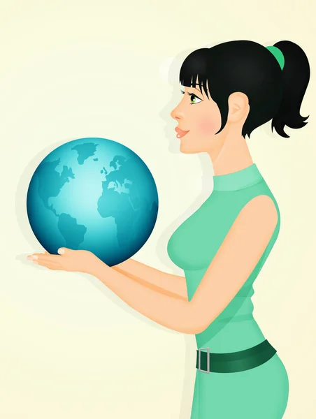 woman with world in her hands