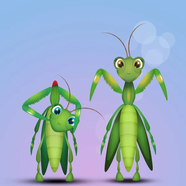 Εικονογράφηση Της Mantis Ζευγάρι — Φωτογραφία Αρχείου