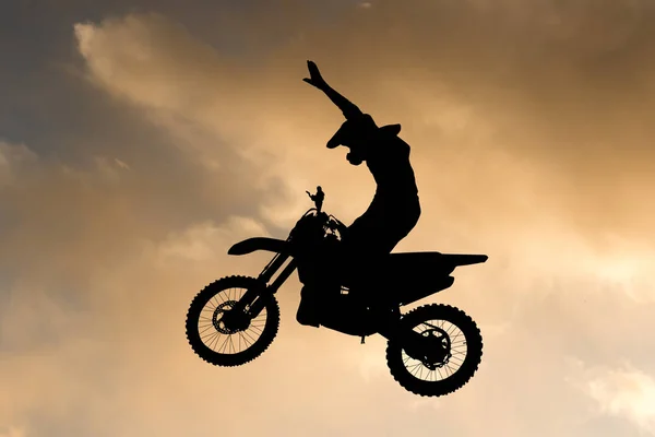 Freestyle Motocross Pôr Sol — Fotografia de Stock