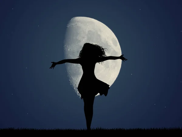 Απεικόνιση Του Κορίτσι Φεγγάρι — Φωτογραφία Αρχείου