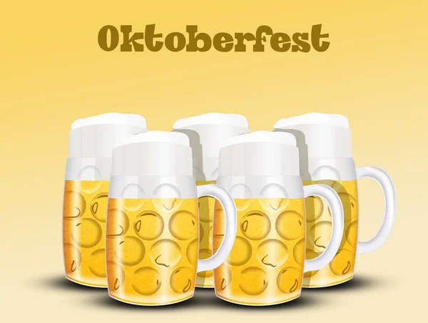 Illustratie Van Bier Mokken Voor Oktoberfest — Stockfoto