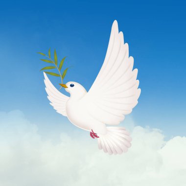 Güvercin zeytin ile gösteren resim