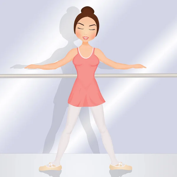 illustration of girl in the ballet school