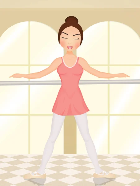 Illustration Des Brünetten Mädchens Der Ballettschule — Stockfoto