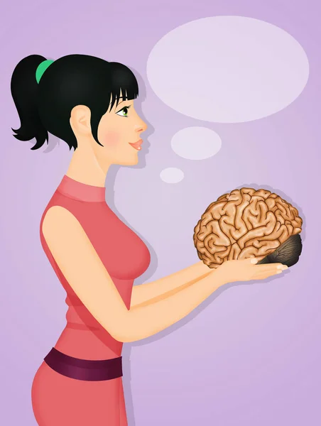 Illustration Girl Brain — Stock Photo, Image