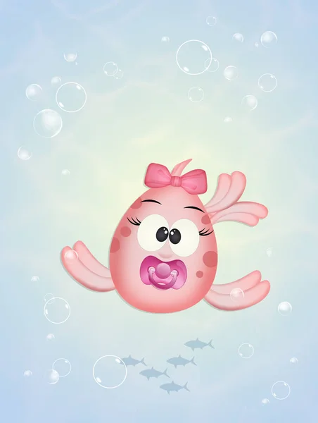 Baby Female Fish Ocean — Stock Photo, Image