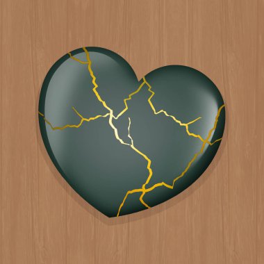 illustration of kintsugi heart clipart