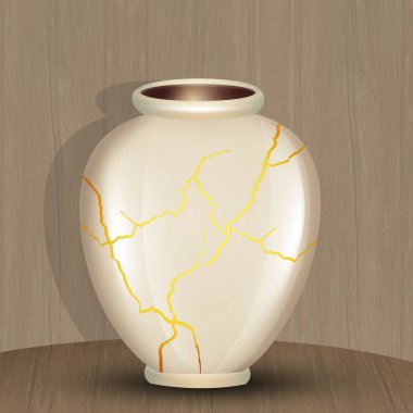 jar with golden crepe clipart