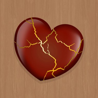 illustration of kintsugi heart clipart