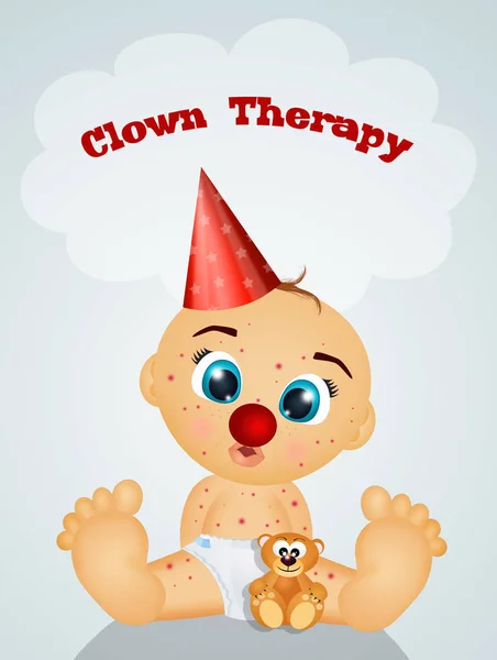 Illustratie Van Clown Therapie — Stockfoto