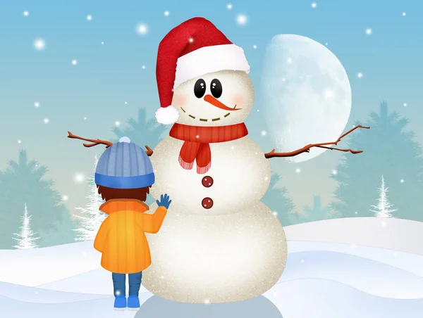 Иллюстрация Детскому Снежному Человеку — стоковое фото