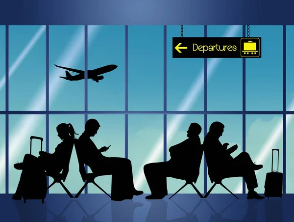 People Waiting Airport — Stock Photo, Image