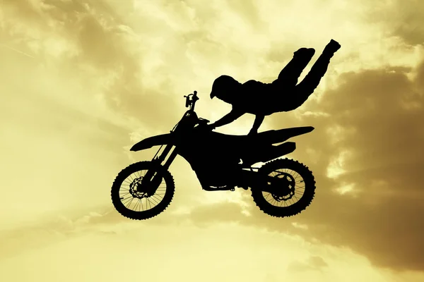 Ilustración Motocross Freestyle Atardecer — Foto de Stock